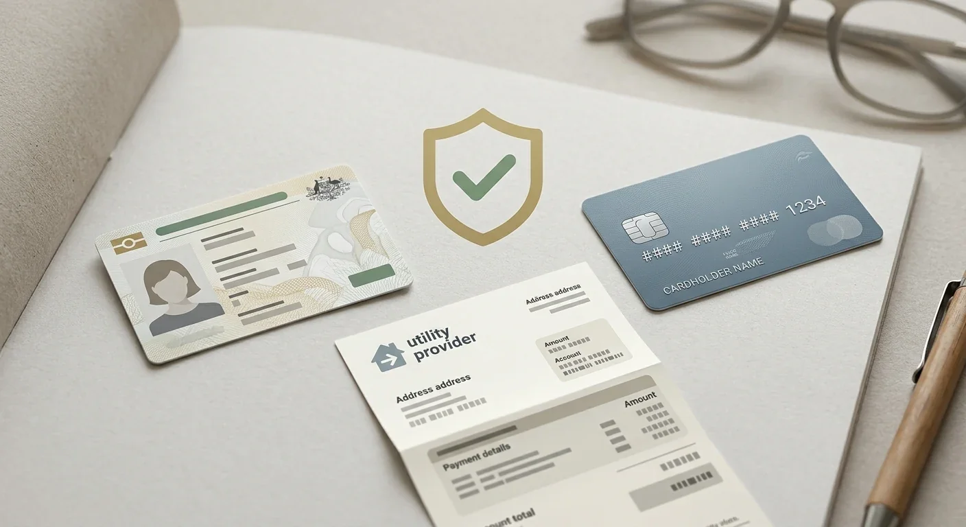 Generic KYC checklist with photo identification, proof of address and payment ownership evidence